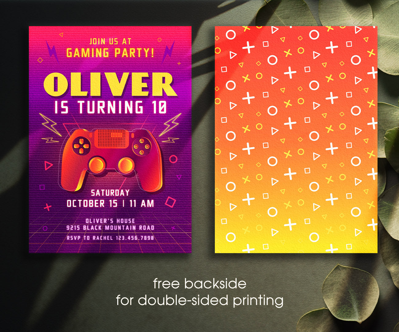 Gamer Party customizable invitation template | Share or Print | boy | WB241