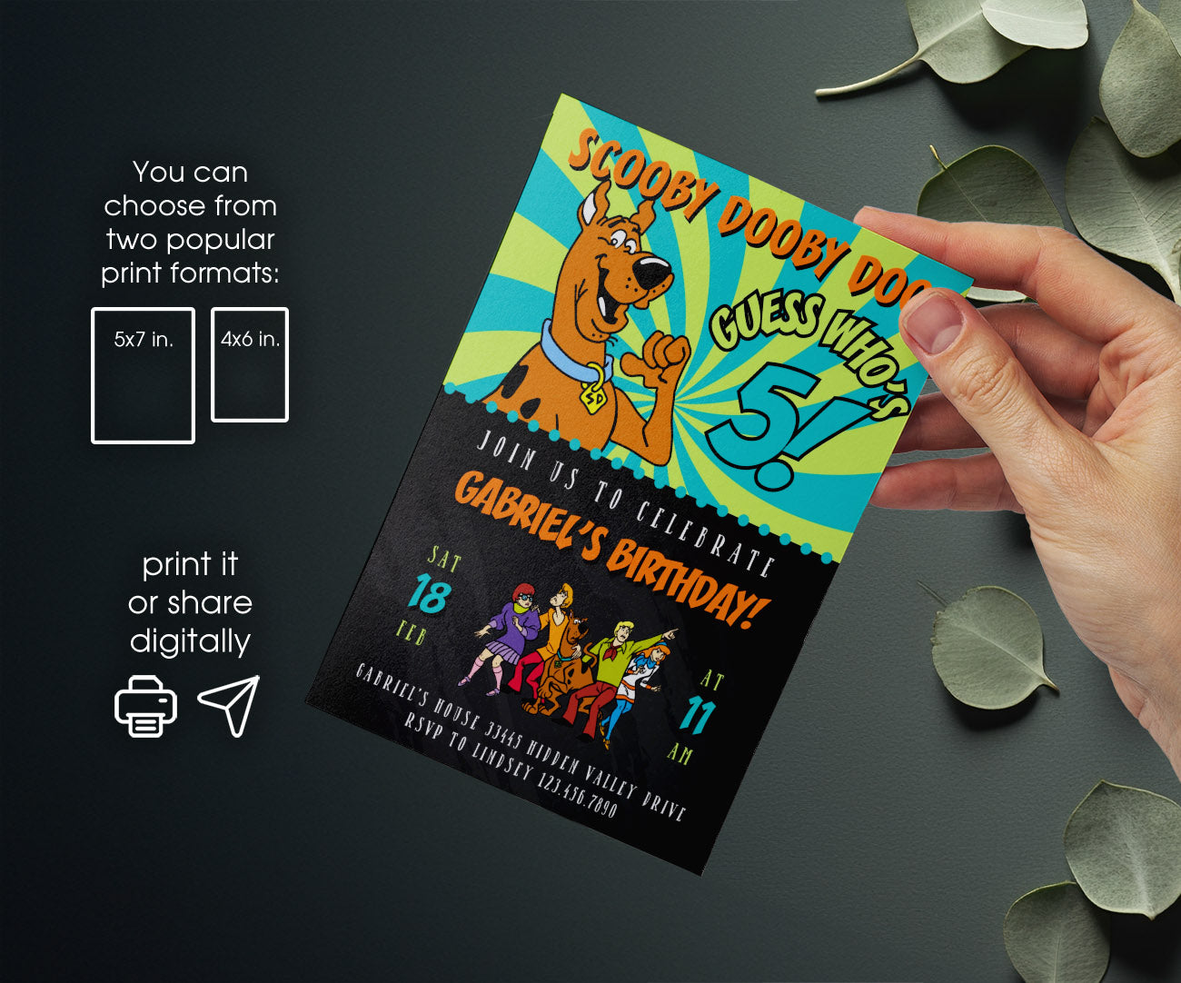 Scooby-Doo customizable invitation template | Share or Print | WP378