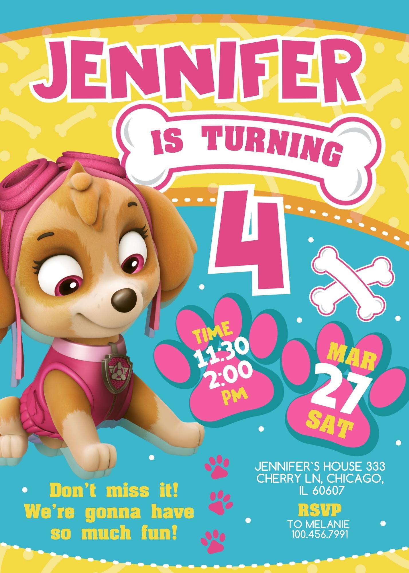 PAW Patrol customizable invitation template | Share or Print | HO096