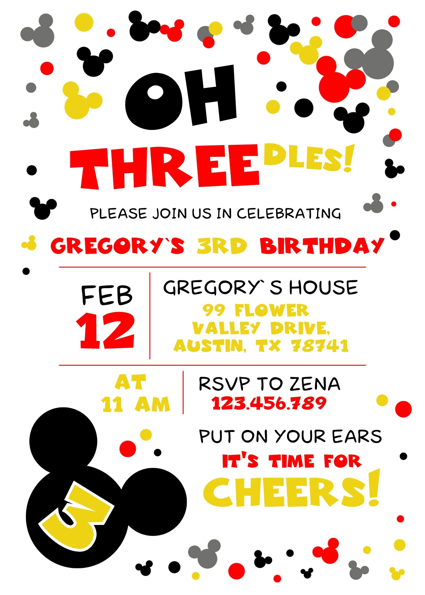 Mickey Mouse and Friends customizable invitation template | Share or Print | EO645