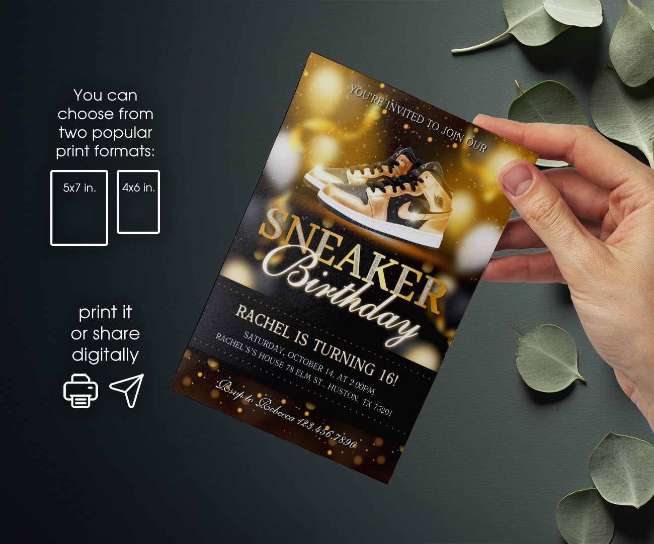 Sneaker Ball Air Jordan Nike customizable invitation template | Share or Print | ZB273