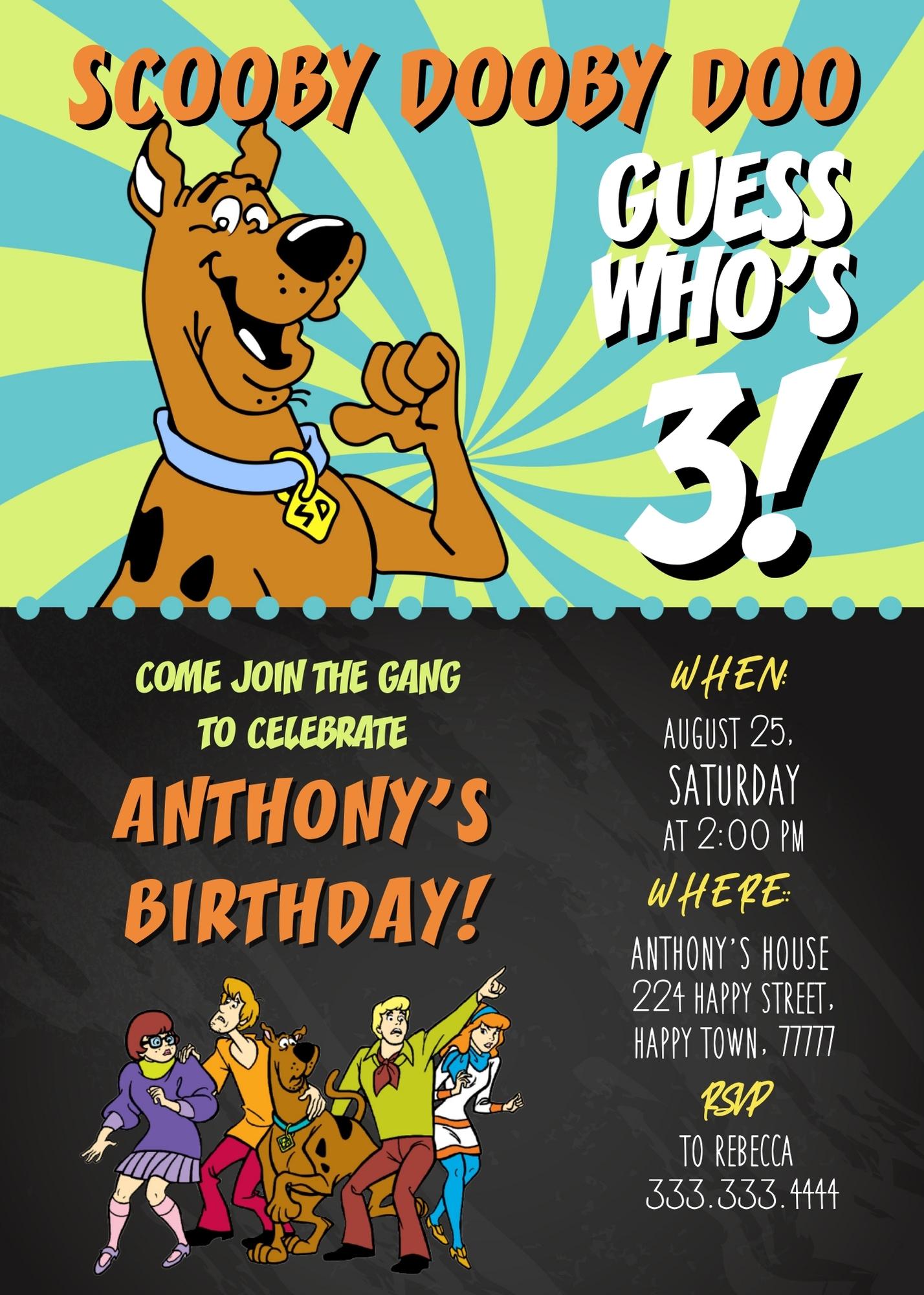Scooby-Doo customizable invitation template | Share or Print | OQ873