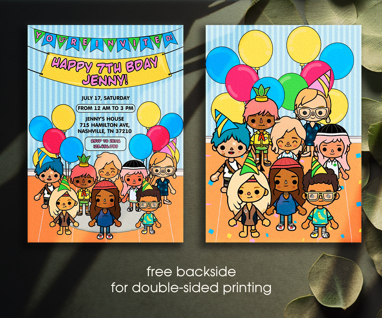 Toca Boca World Gamer customizable invitation template | Share or Print | AT504