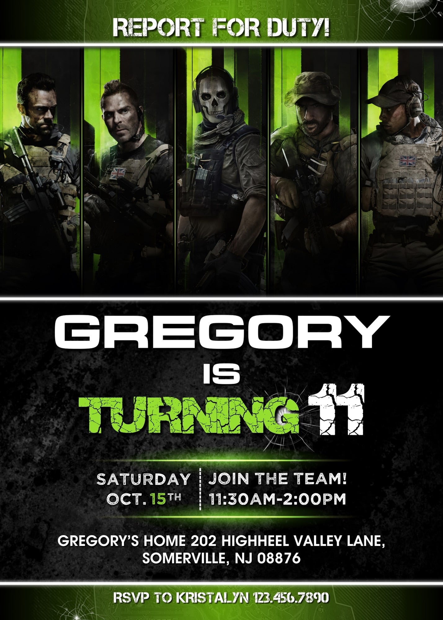 Call of Duty Gamer customizable invitation template | Share or Print | boy | IK148