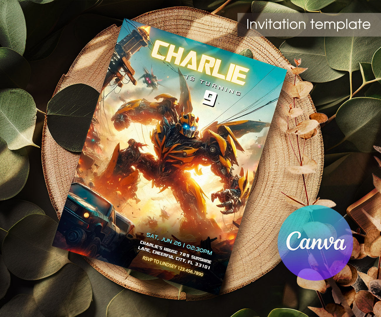 Transformers Rescue Bots customizable invitation template | Share or Print | boy | OW468