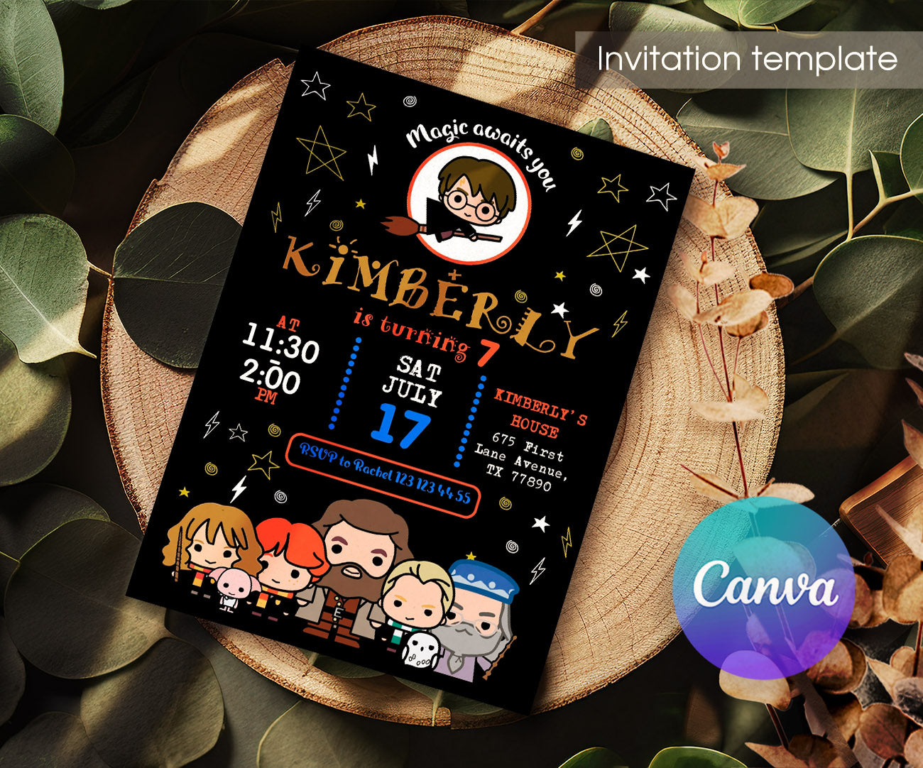 Harry Potter customizable invitation template | Share or Print | WU050
