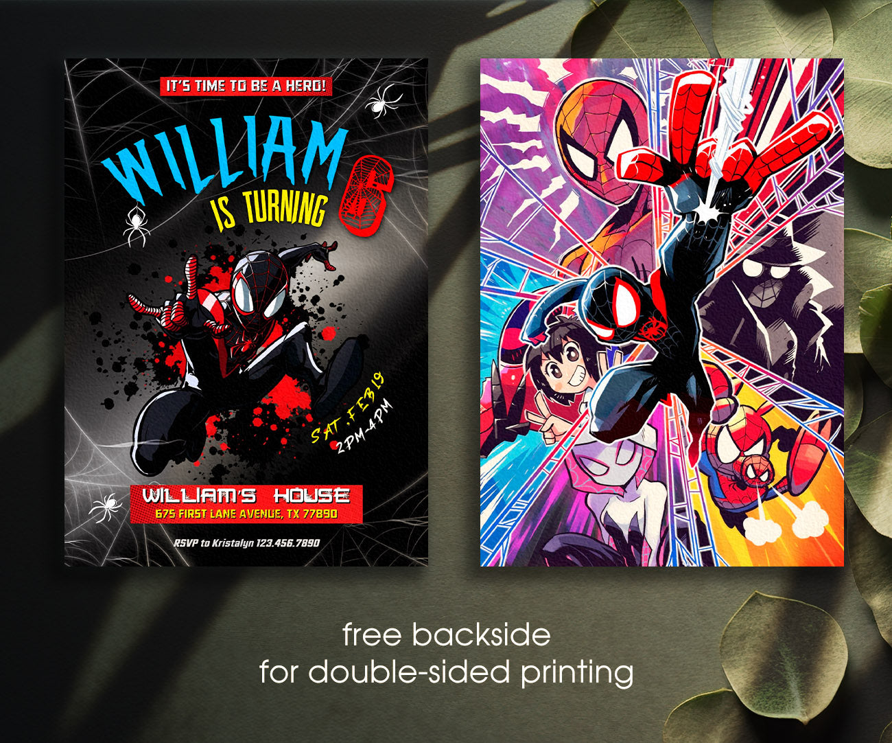 Spider Man Across the Spider-Verse customizable invitation template | Share or Print | boy | VI527