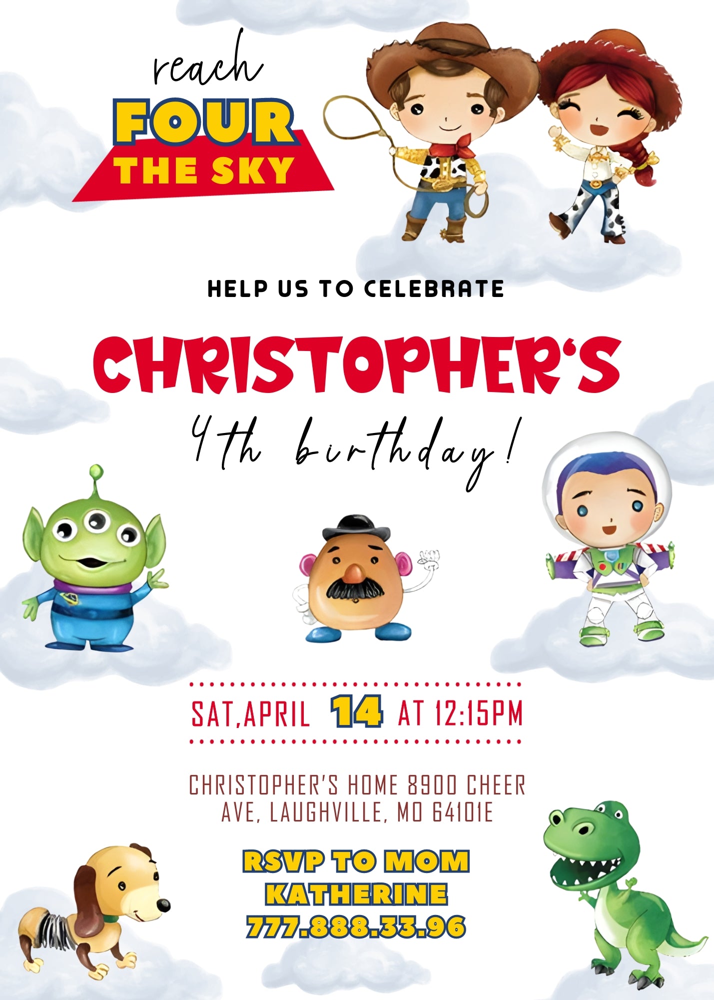 Toy Story Woody customizable invitation template | Share or Print | CQ668