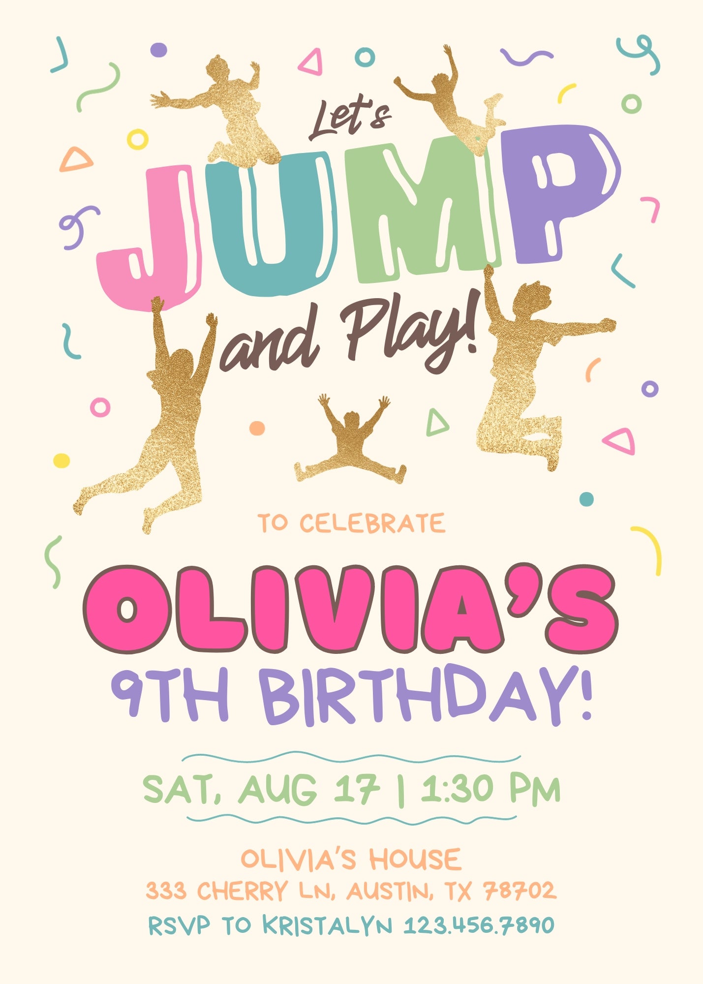 Trampoline Jump Party customizable invitation template | Share or Print | AK333