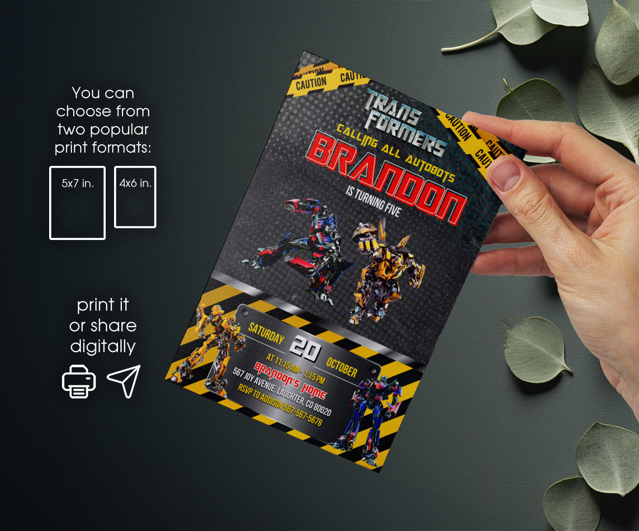 Transformers Rescue Bots customizable invitation template | Share or Print | boy | ZH833