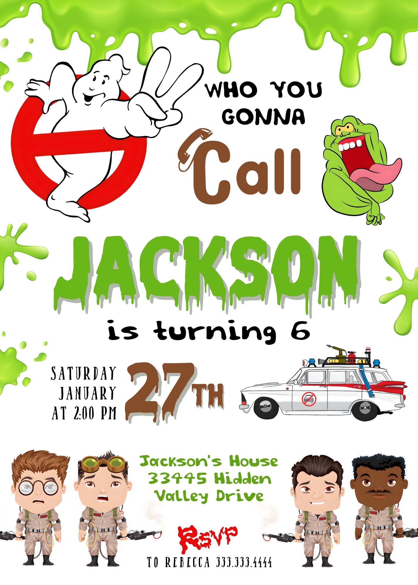 Ghostbusters customizable invitation template | Share or Print | WA920