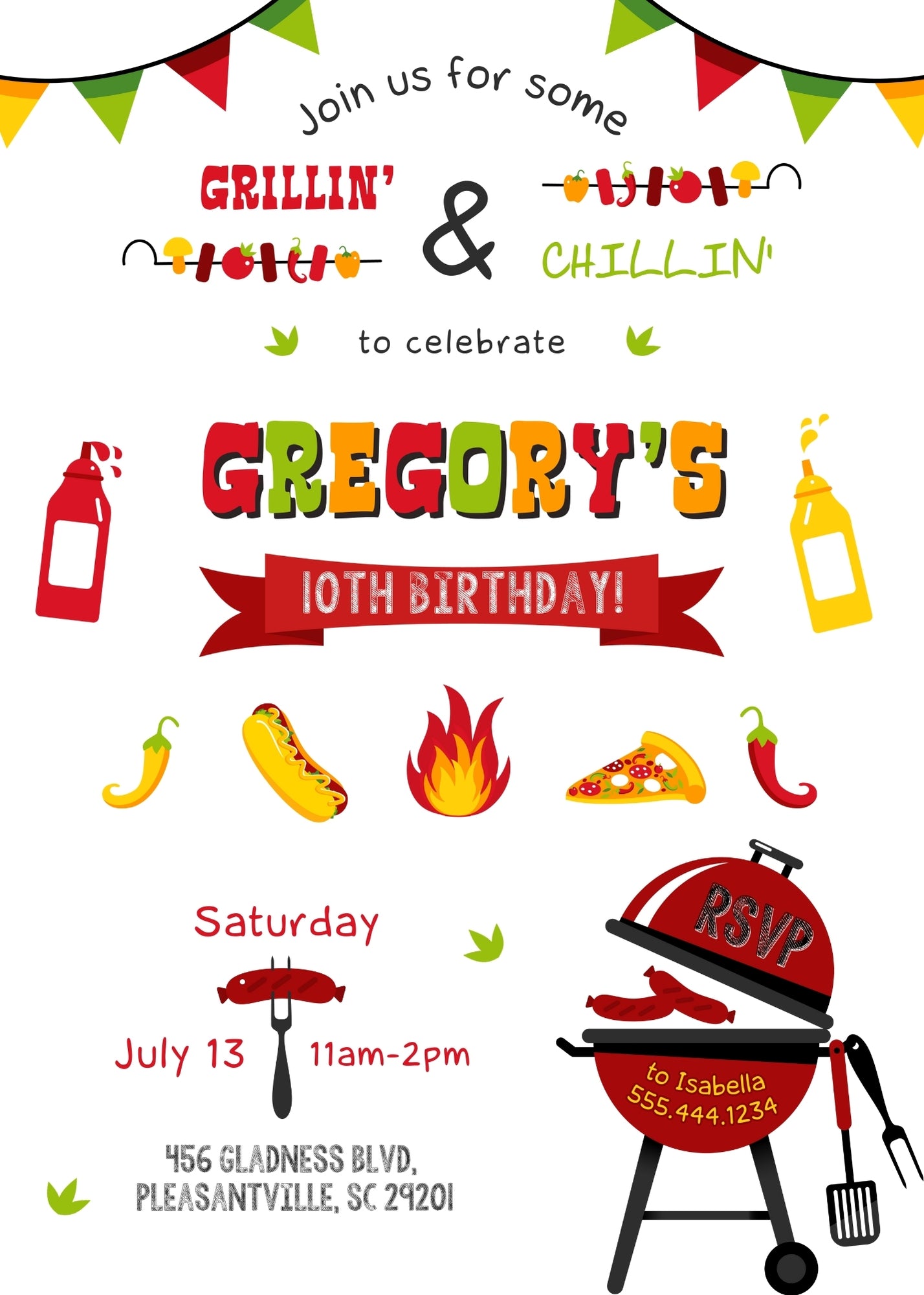 Grill Chill Bbq customizable invitation template | Share or Print | PS911