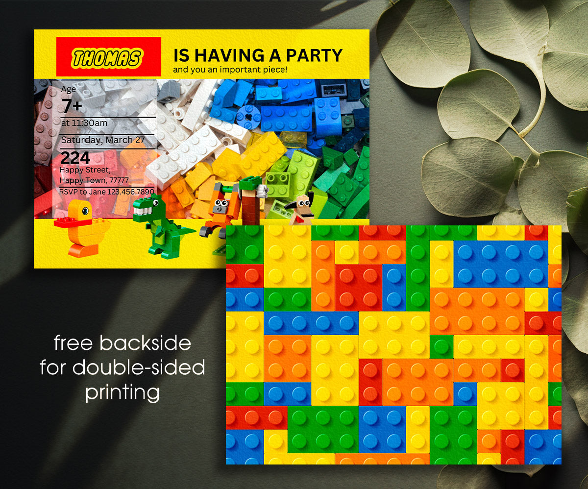Lego customizable invitation template | Share or Print | OC332