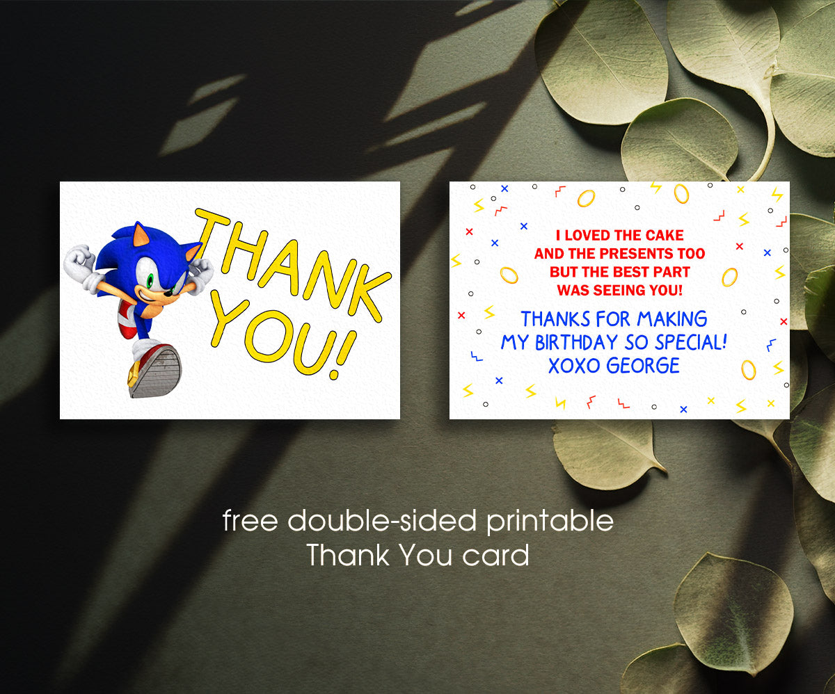 Sonic the Hedgehog customizable invitation template | Share or Print | RH576