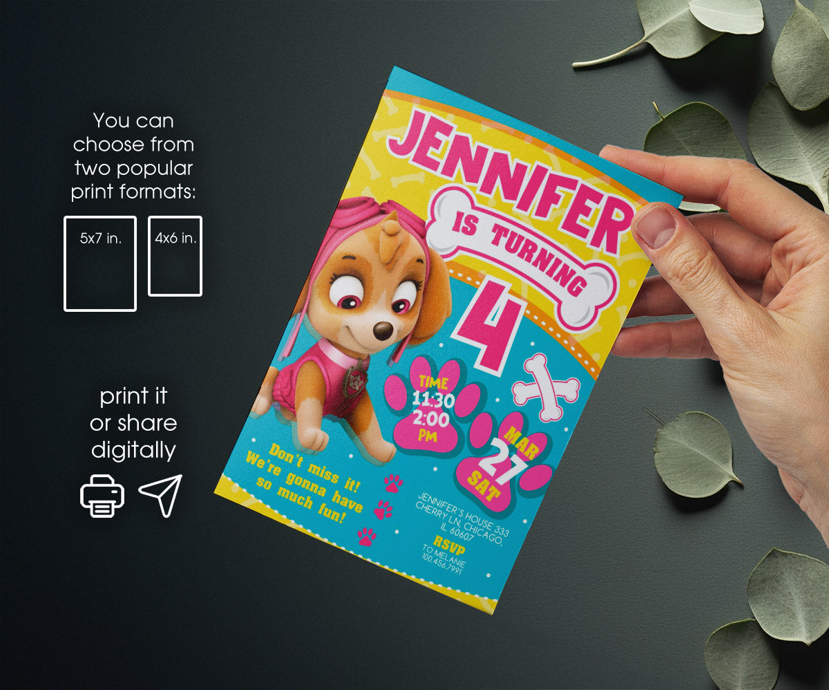 PAW Patrol customizable invitation template | Share or Print | HO096