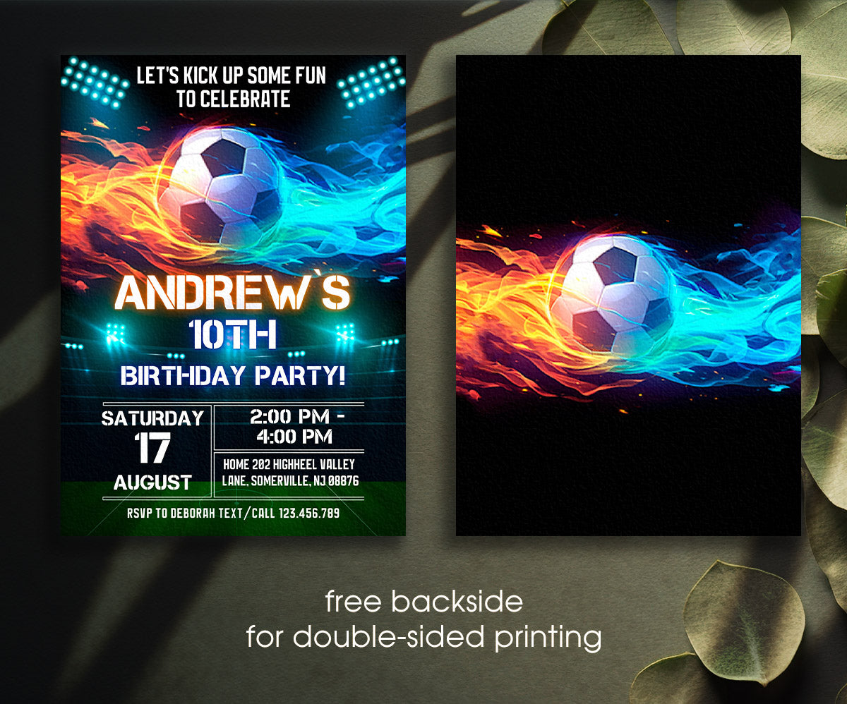 Soccer Champion League FC customizable invitation template | Share or Print | boy | MU681