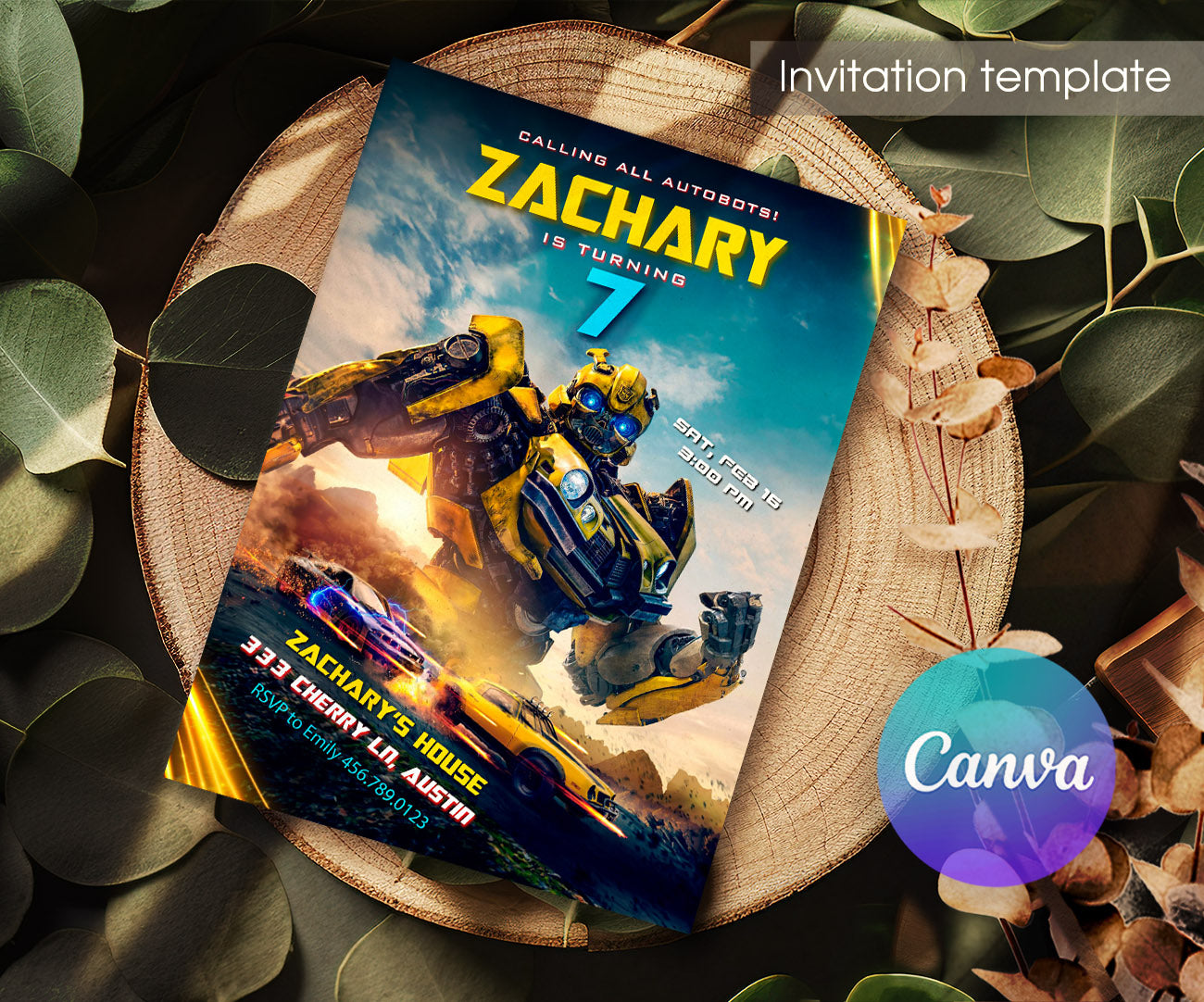 Transformers Rescue Bots customizable invitation template | Share or Print | boy | CS174