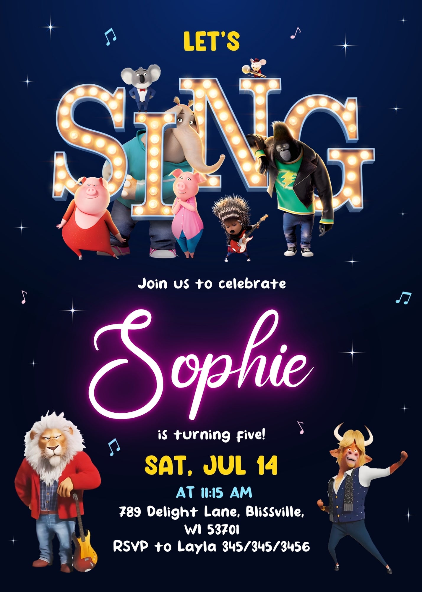 Sing Two Karaoke customizable invitation template | Share or Print | OU503