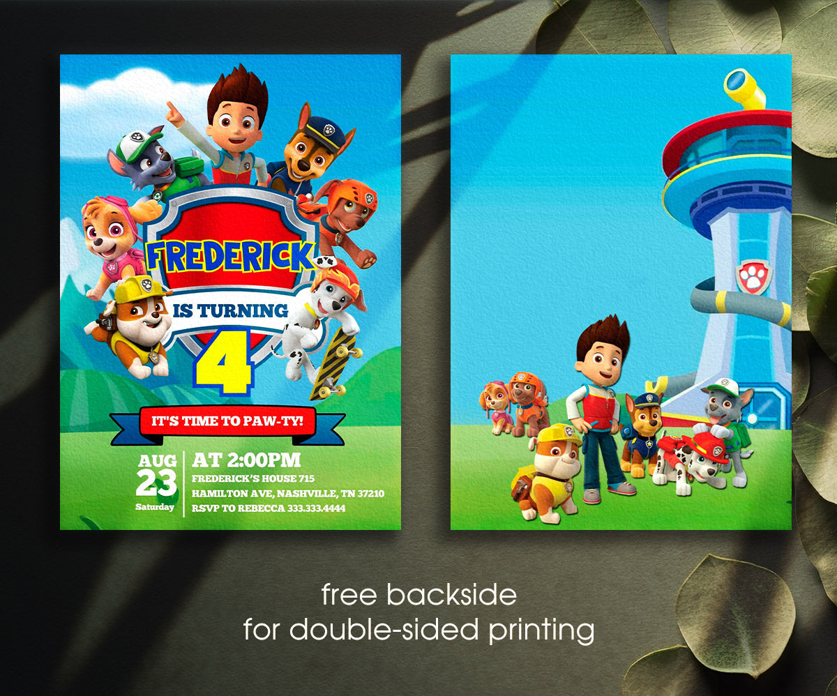 PAW Patrol customizable invitation template | Share or Print | OD305
