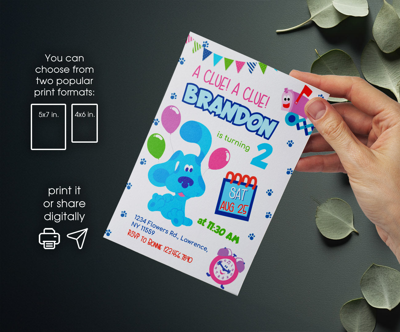 Blue's Clues Puppy customizable invitation template | Share or Print | KP939