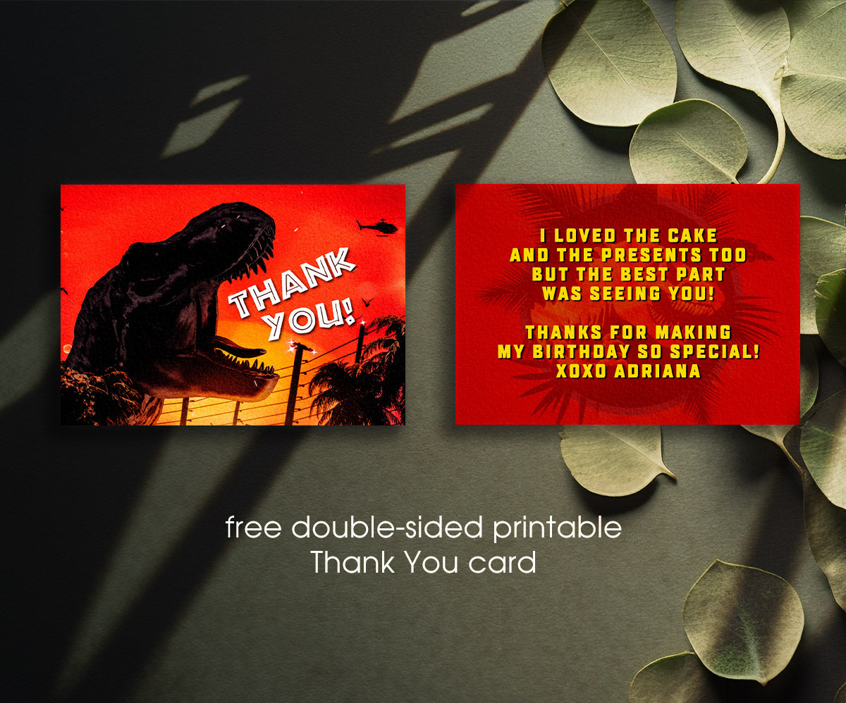 Jurassic World Dinosaur customizable invitation template | Share or Print | HM042