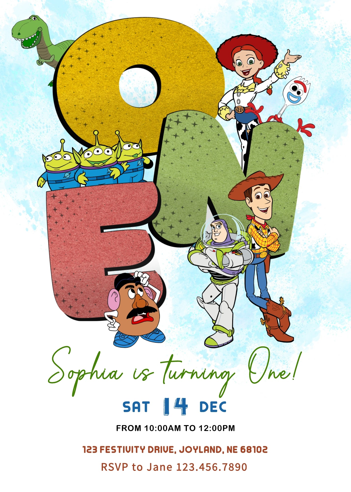 Toy Story Woody customizable invitation template | Share or Print | LS231