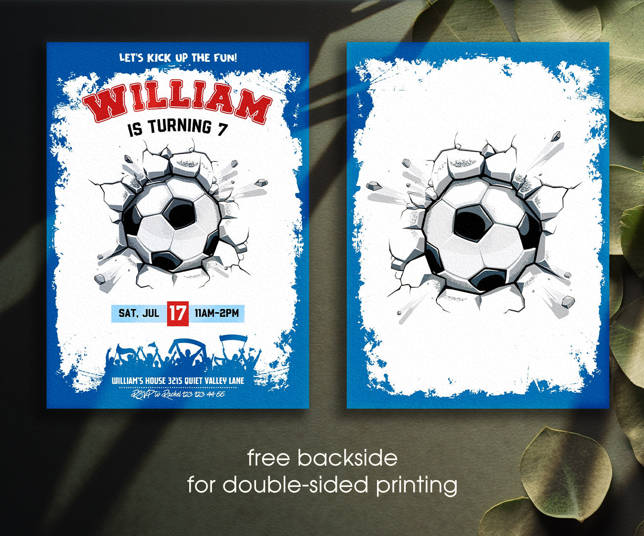 Soccer Champion League FC customizable invitation template | Share or Print | boy | NC270