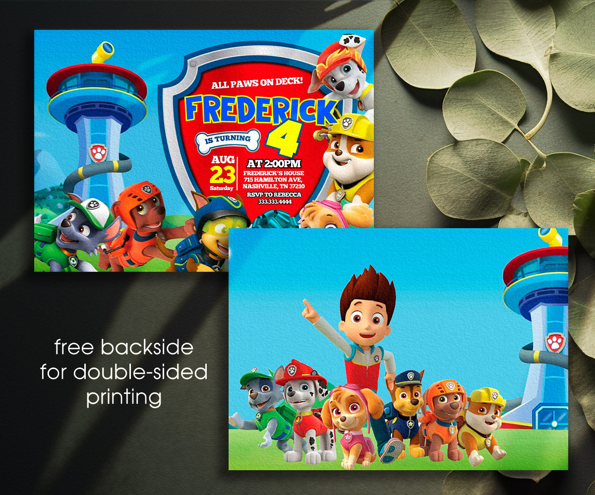 PAW Patrol customizable invitation template | Share or Print | JA685