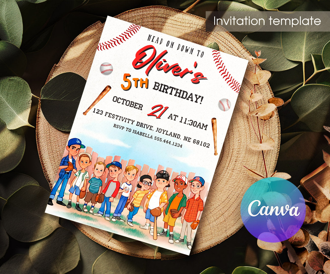 Baseball MLB Sport customizable invitation template | Share or Print | SF442