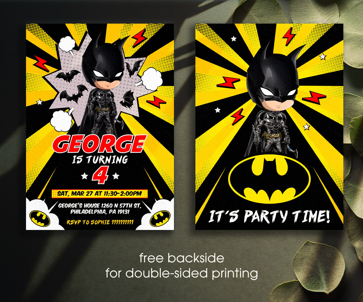 Batman Superhero DC customizable invitation template | Share or Print | ZK782