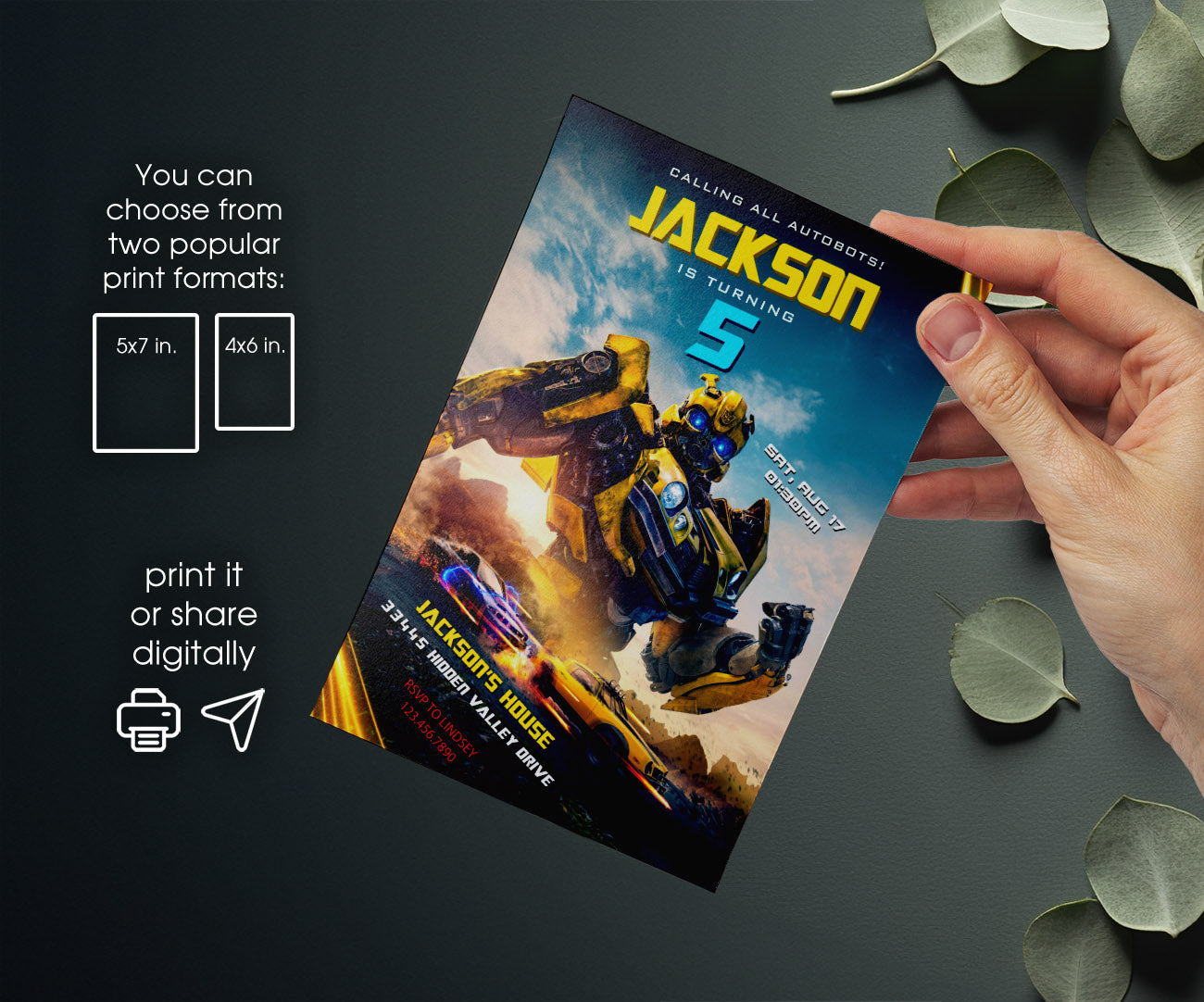 Transformers Rescue Bots customizable invitation template | Share or Print | boy | BD260