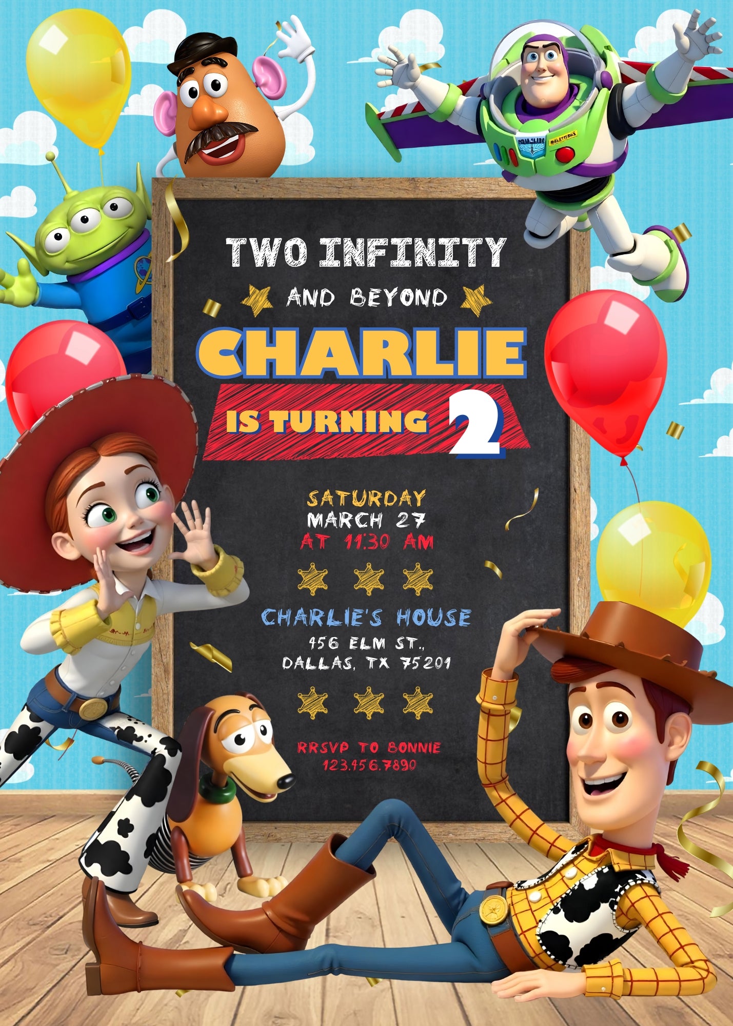 Toy Story Woody customizable invitation template | Share or Print | RJ106