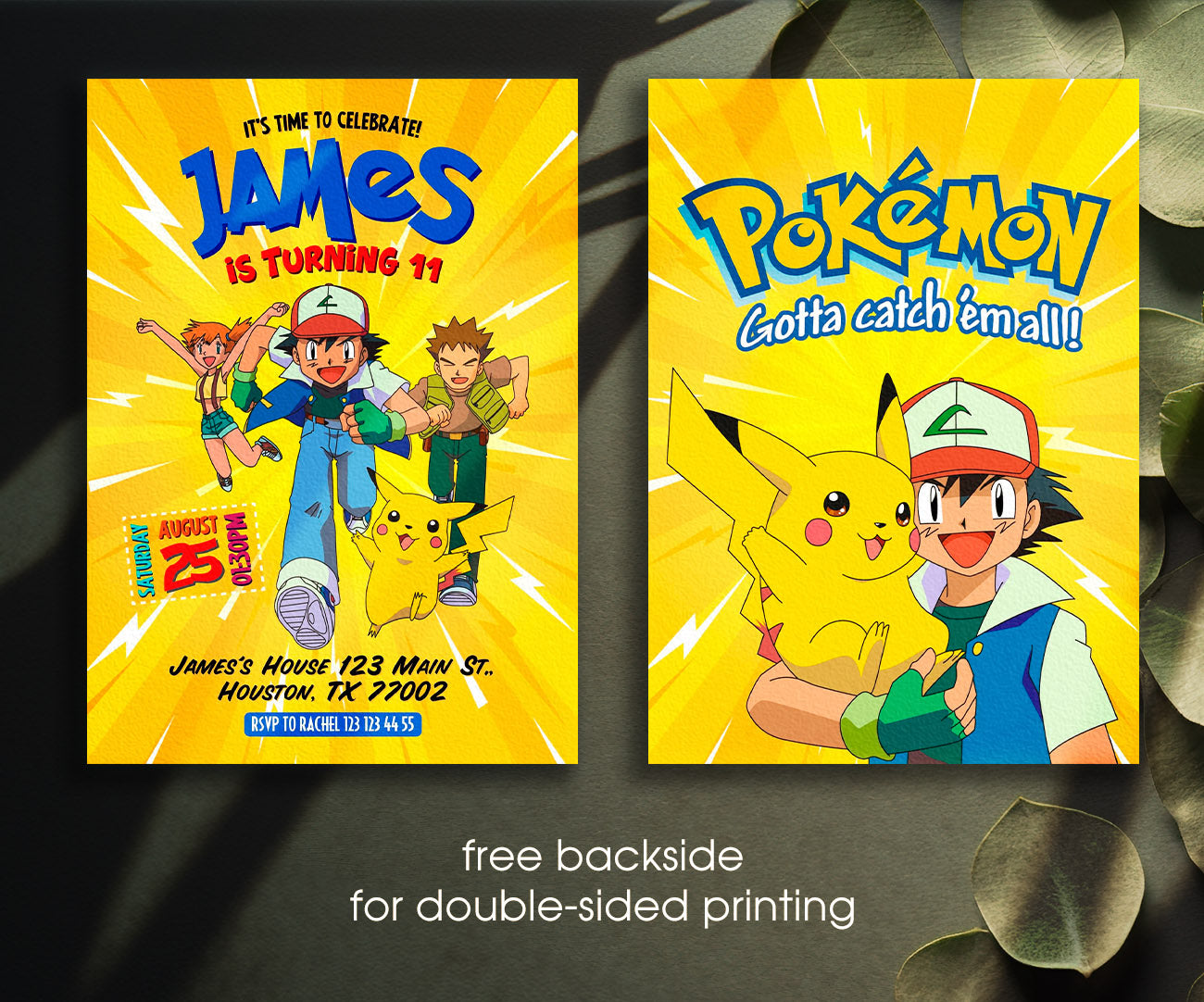 Pokemon Pikachu customizable invitation template | Share or Print | II247
