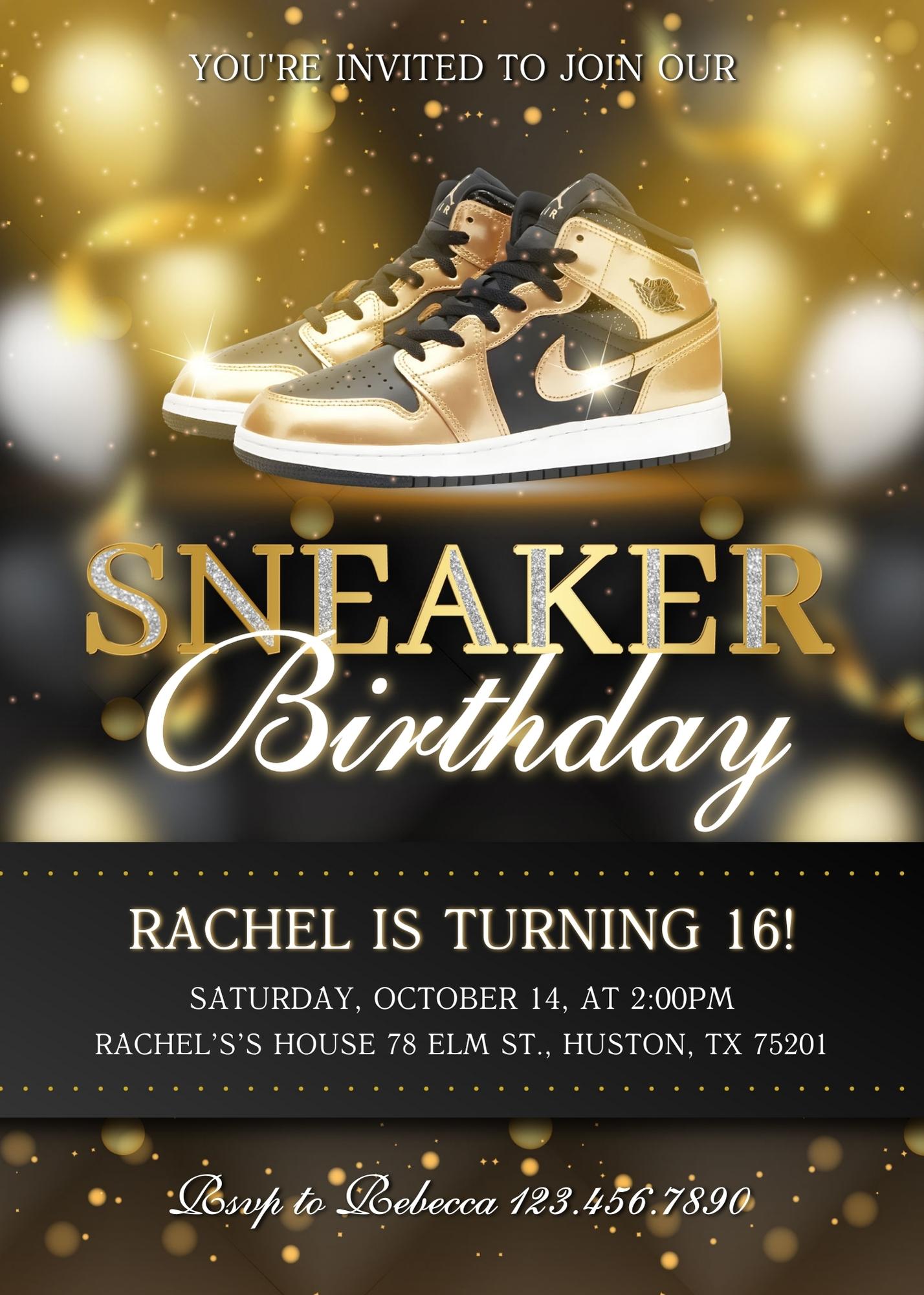 Sneaker Ball Air Jordan Nike customizable invitation template | Share or Print | ZB273