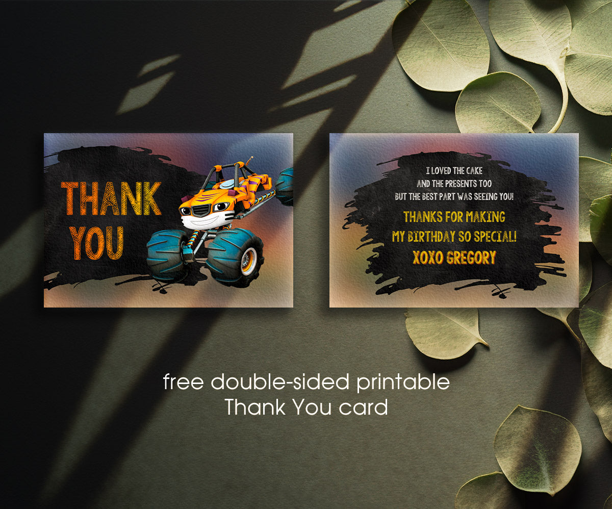 Blaze Monster Machines Trucks customizable invitation template | Share or Print | boy | UM041