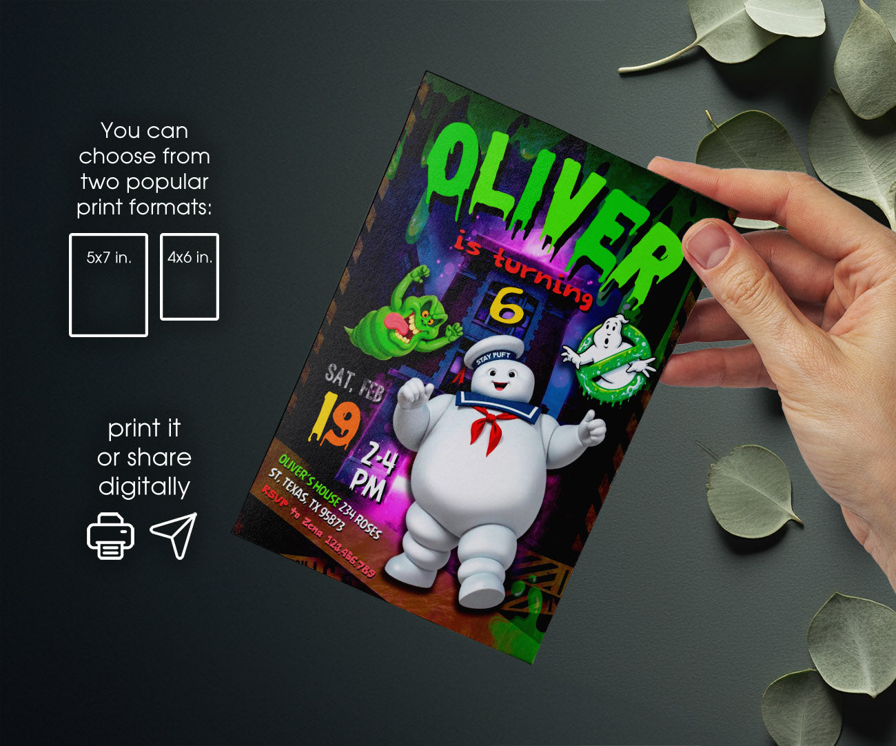 Ghostbusters customizable invitation template | Share or Print | YV725