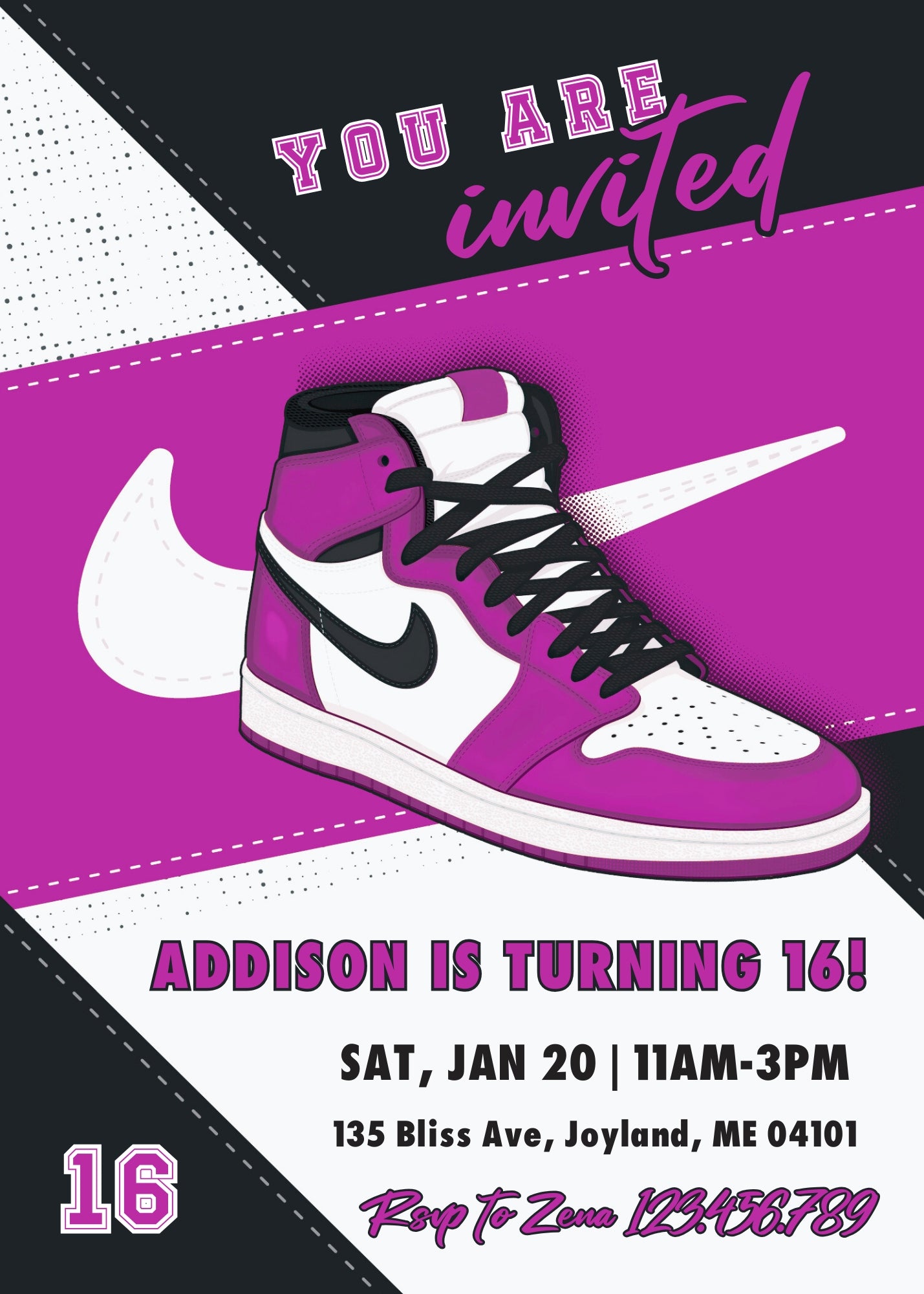 Sneaker Ball Air Jordan Nike customizable invitation template | Share or Print | VW192