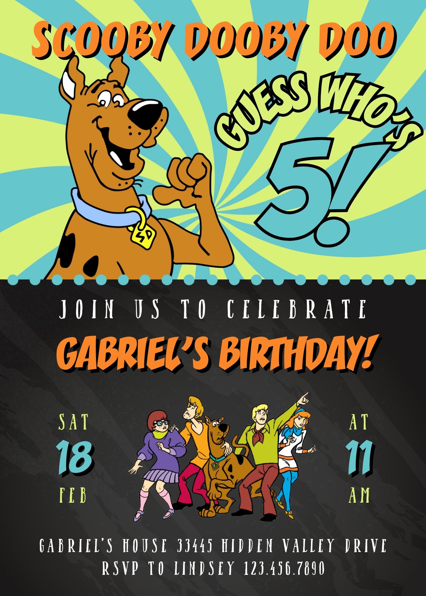 Scooby-Doo customizable invitation template | Share or Print | WP378