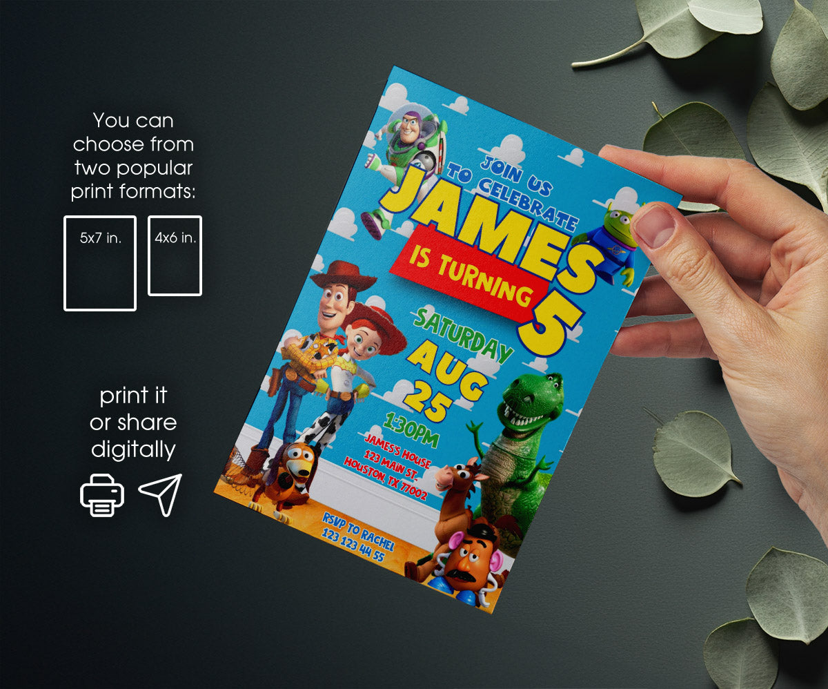 Toy Story Woody customizable invitation template | Share or Print | MH310