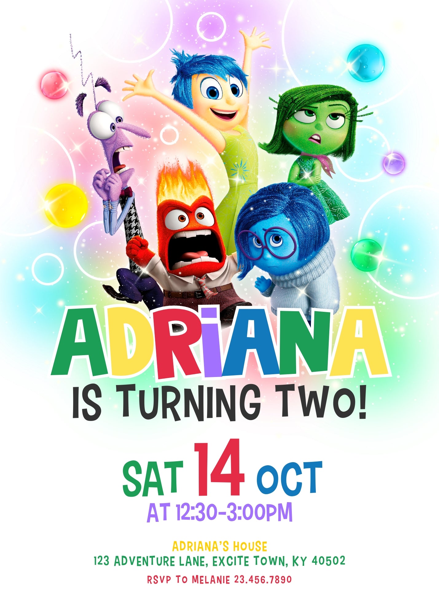 Inside Out 2 customizable invitation template | Share or Print | WX668