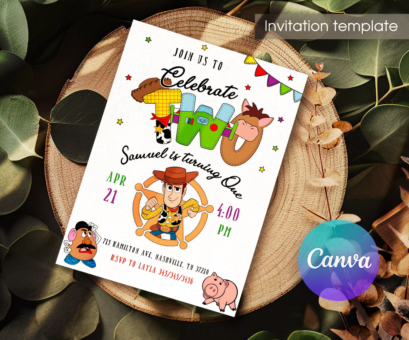 Toy Story Woody customizable invitation template | Share or Print | NM207