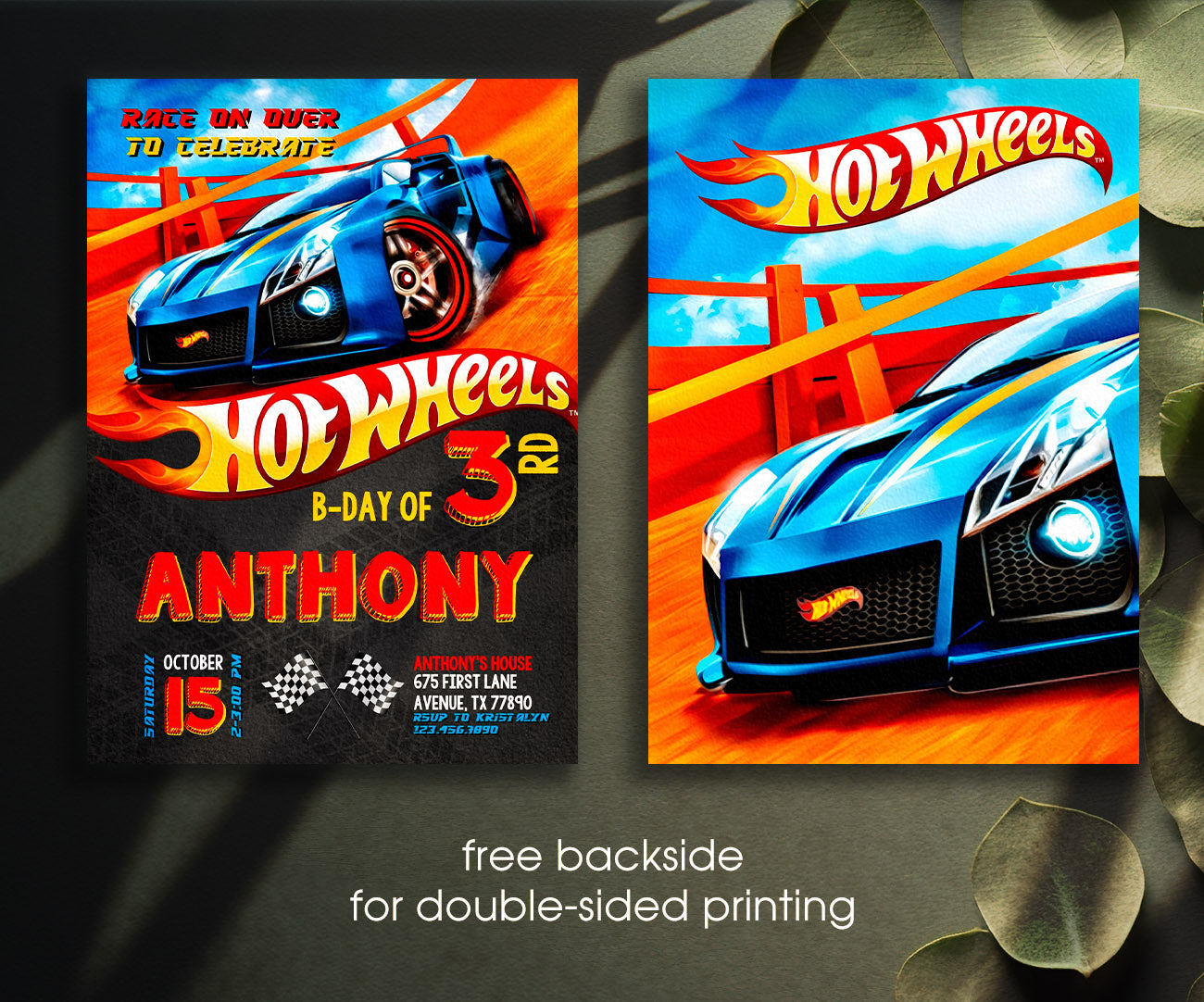 Hot Wheels Racing customizable invitation template | Share or Print | boy | OK285