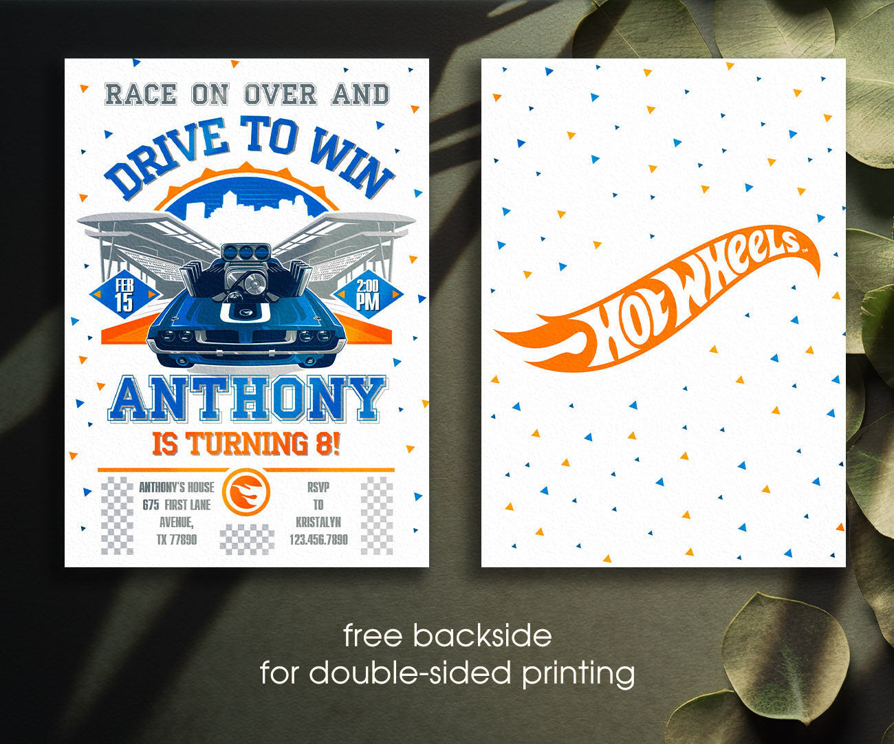 Hot Wheels Racing customizable invitation template | Share or Print | boy | AB743