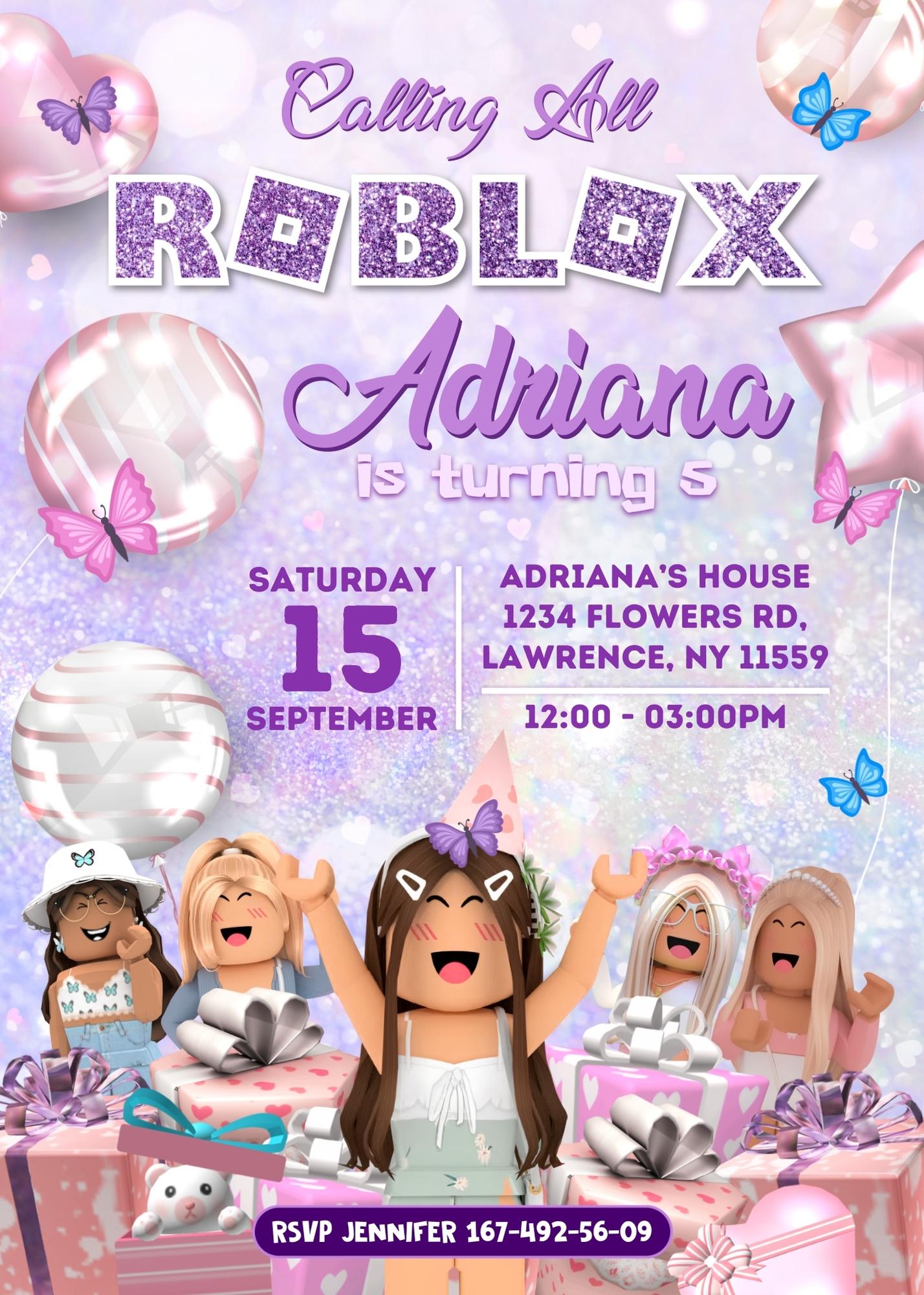 Roblox Gamer customizable invitation template | Share or Print | TP396