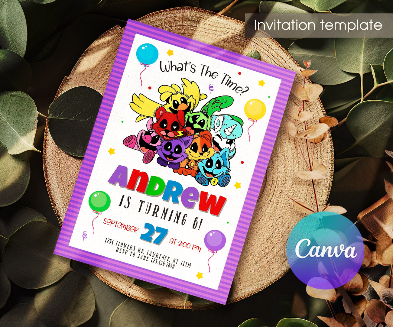 Smiling Critters customizable invitation template | Share or Print | GG164