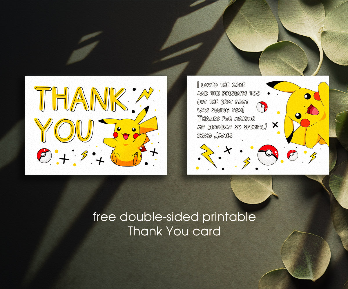 Pokemon Pikachu customizable invitation template | Share or Print | XA177
