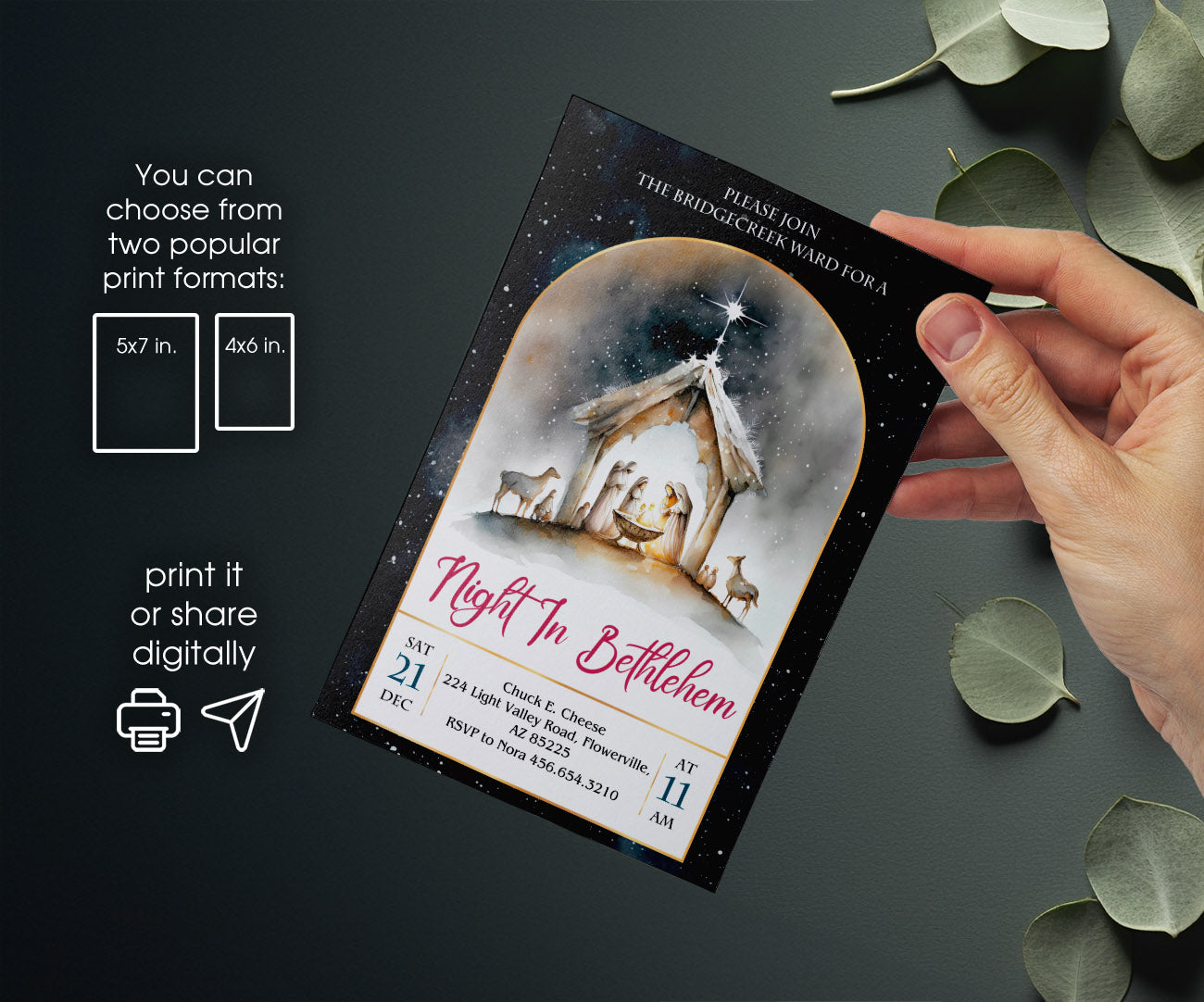A Night In Bethlehem customizable invitation template | Share or Print | JF965