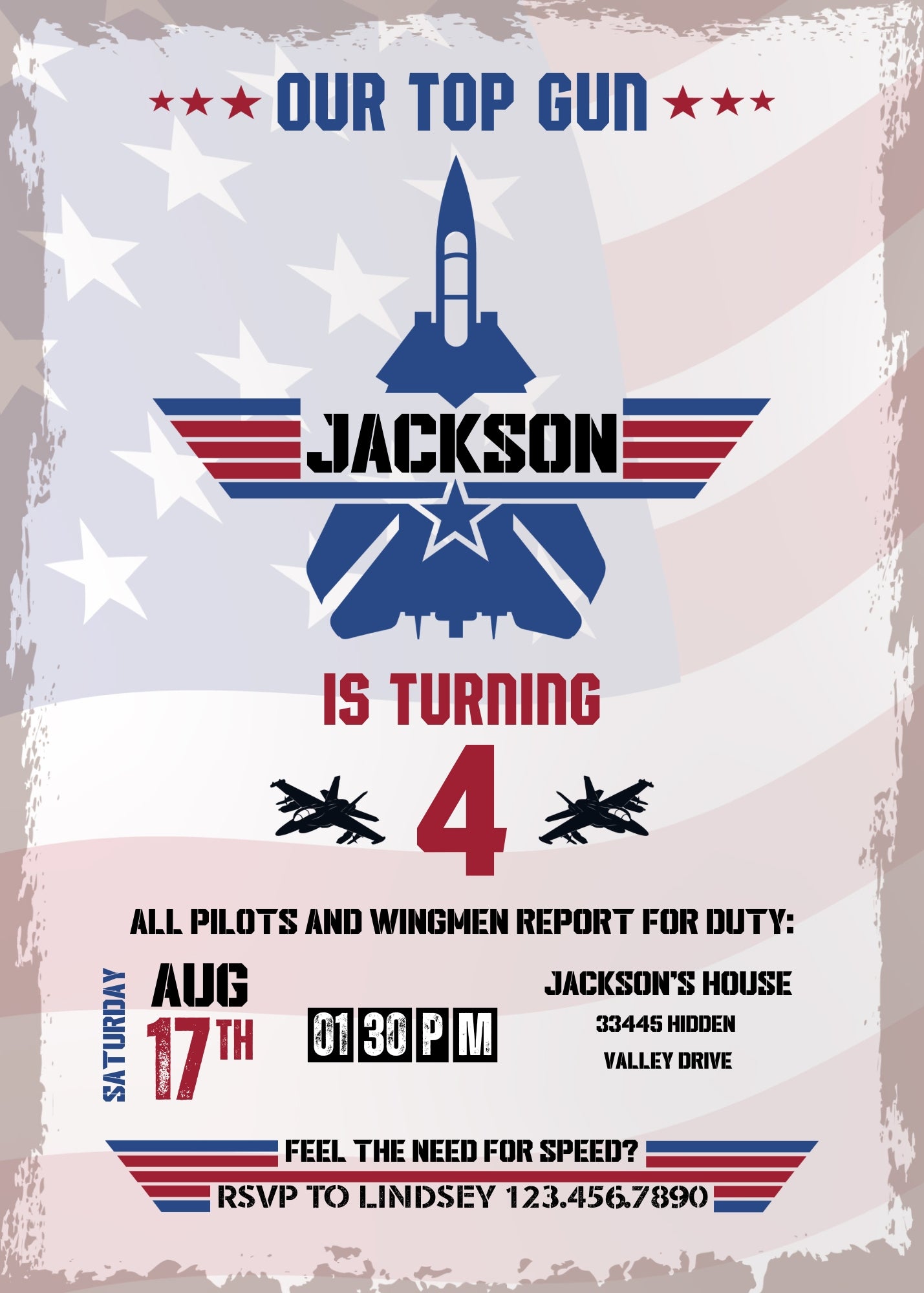 Top Gun Maverick Jet Fighter customizable invitation template | Share or Print | boy | VM131