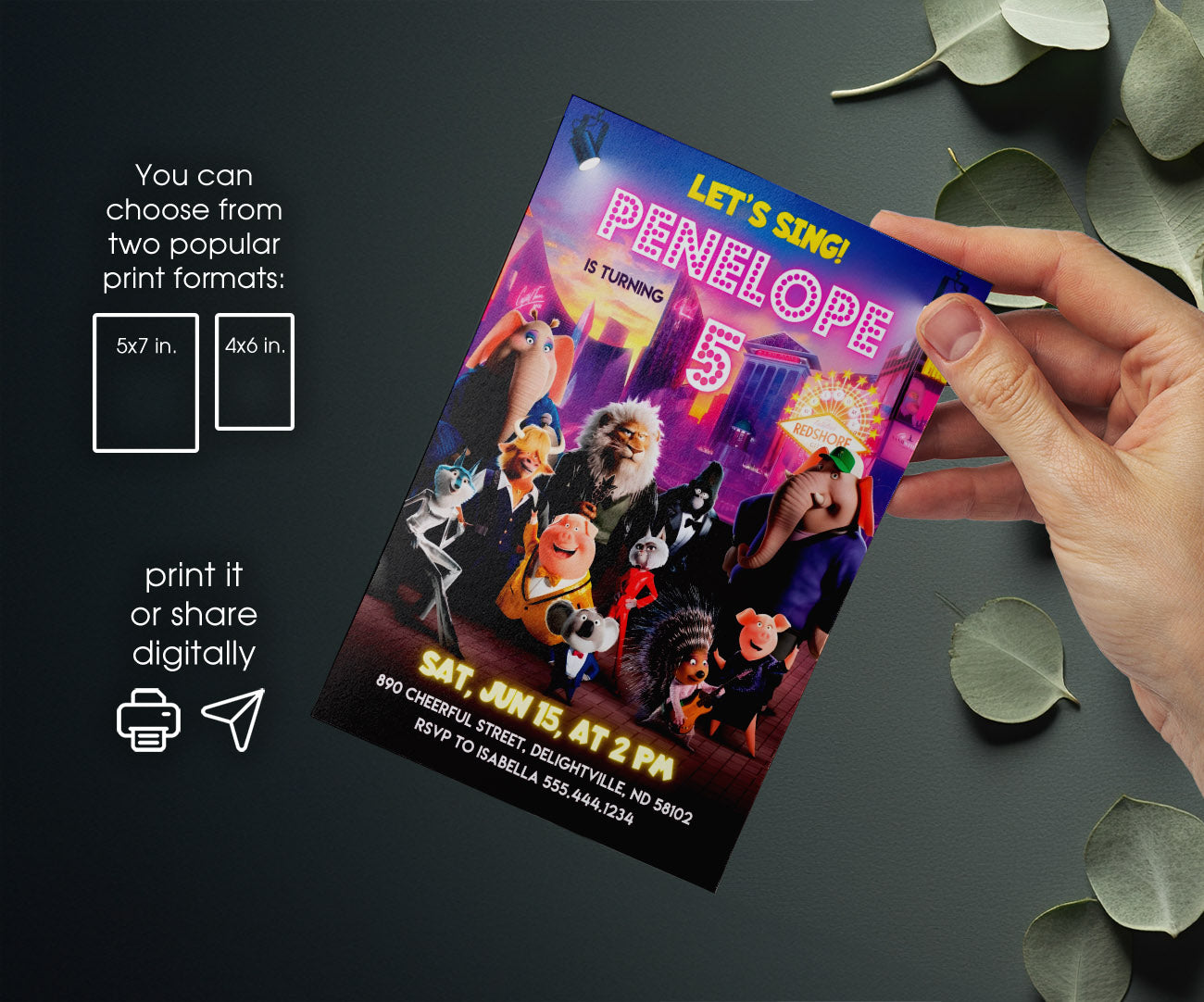 Sing Two Karaoke customizable invitation template | Share or Print | UB000