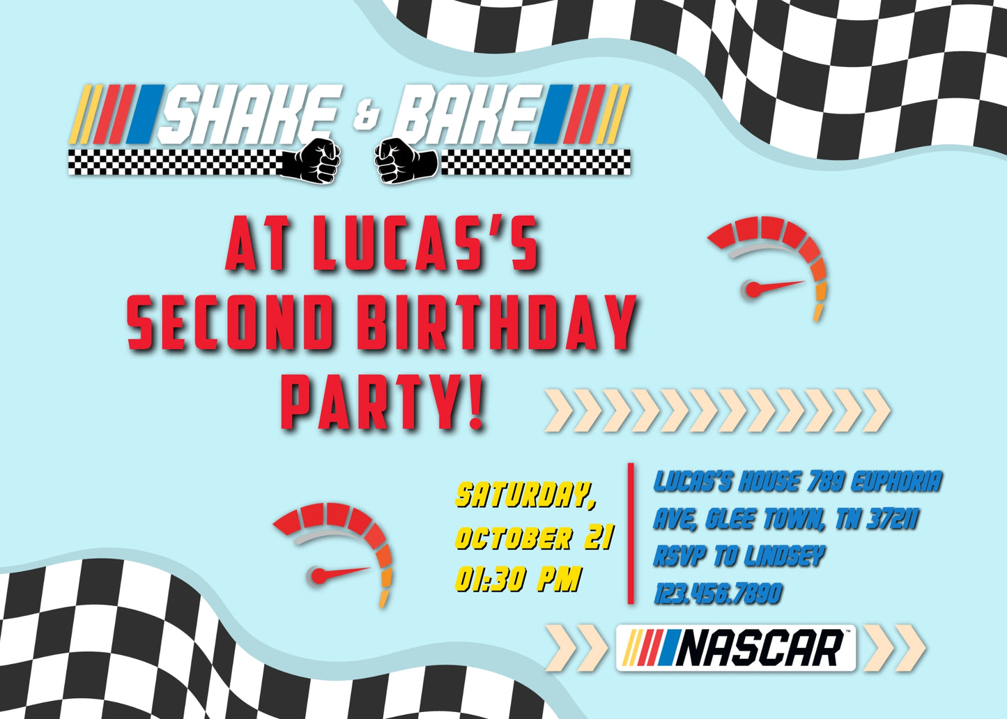 Nascar Racing Ricky Bobby customizable invitation template | Share or Print | boy | BX101